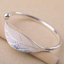 Simple Fashion stamped ball feather leaf bracelets jewelry bangles For wome O6I9