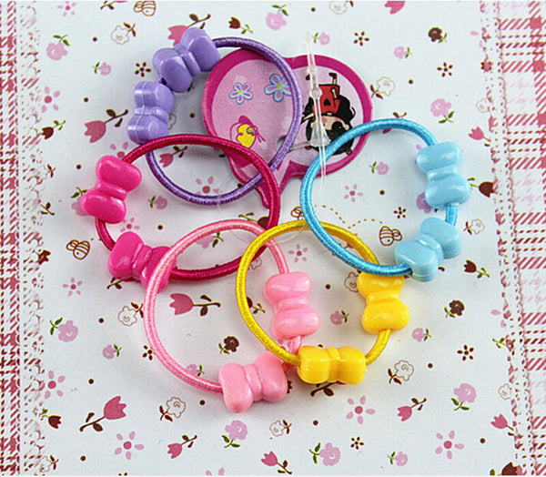 50 Pcs Assorted Elastic Rubber Hair Rope Band Ponytail Holder for Kids Girl LJAU