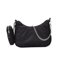 2pcs Nylon Messenger Bag Women Shoulder Purse Crossbody Handbags (Black) A