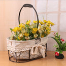 Iron Art Storage Basket Desktop Grocery Organizer Small Fruit Bowl Portable