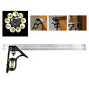 12" ADJUSTABLE COMBINATION TRY SQUARE TOOL SLIDING METAL