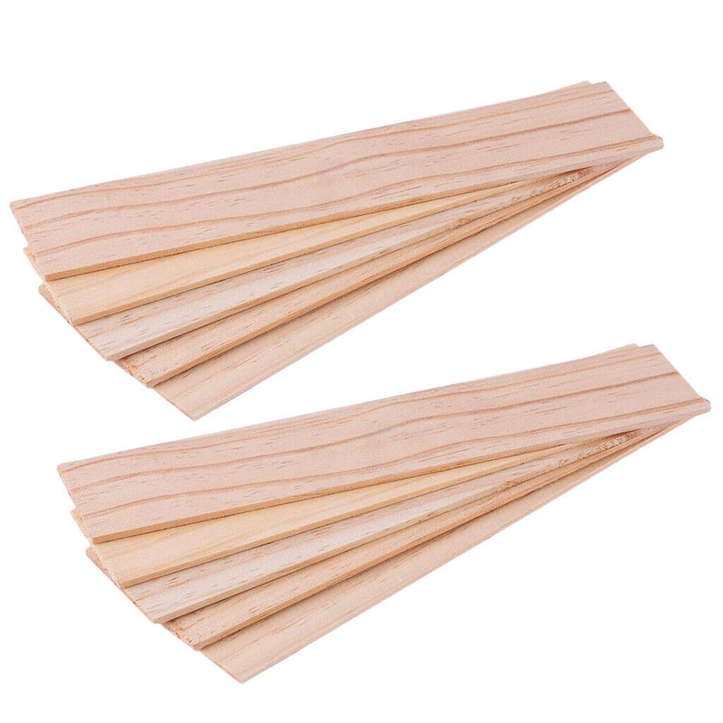 10 Pcs Natural Wooden Square Strips Board Dowel Rods Pouch
