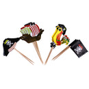 20pcs Cake Toppers Pirate Theme Fruit Picks Insert Card Halloween Party Dec BX