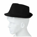 Black Fedora Plain Hat Outfit accessory for Gangster Fancy Dress