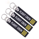 Flight Crew Keychain Keyring Embroidery Luggage Tag Motorcycle Key Chain-Ring