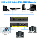 1080P HDMI to HDMI Optical + SPDIF + RCA L/R Extractor Converter Audio Splitt BX