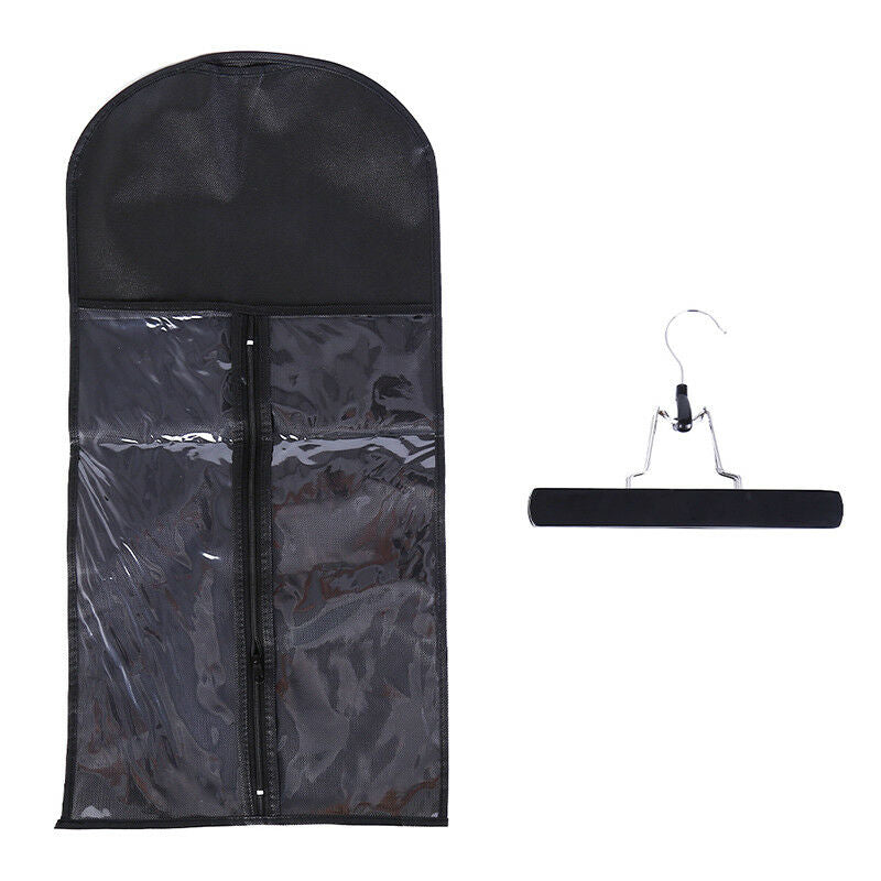 hair extensions wigs storage bag holder case dustproof protector pouch with clip