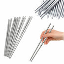 5 Pairs Portable Stainless Steel Chopsticks Chinese Food Necessary Chopsticks