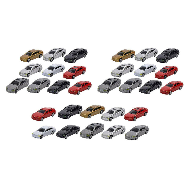 30Pcs HO Gauge Vehicle Car 1/87 Mini Street Parking Train Sand Table Diorama