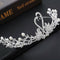 Bridal Hair Crystal Swan Crown Hollow Peal Baroque Tiara Wedding Hair Accessor!E