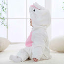 Rabbit Design Flannel Rompers Baby Kid Long Sleeve Hooded Jumpsuit (13-18M) A