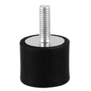M6 male thread 20x25mm single end anti vibration rubber damper buffer black