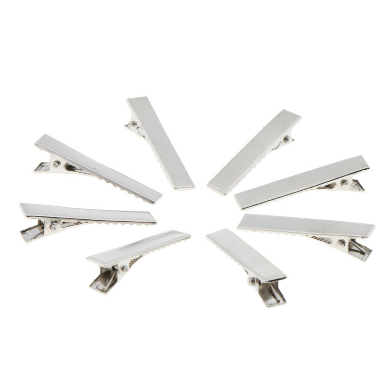 300x Single Prong 6x55mm Iron Alligator Hair Clips Flat Top with Teeth