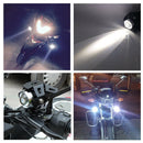 2 Pcs 12V U5 White LED Motorcycle Bike Driving Fog Light Spot Lamps &Switch