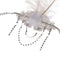 White Feather Flapper Headband w/Tassel 1920s Great   Bridal Headpiece