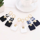Marble Effect Acrylic Earrings For Women Alloy Geometric Earrings Drop Dang