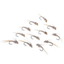 12pcs Brass Bead Head Nymph Trout Fishing Flies Sinking Fly Baits Hook Lures