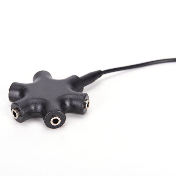 Earphone Headphones Audio Splitter Adapter w/ Connect Cable For Ipod Black FS3C