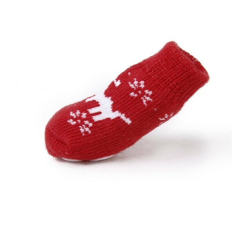 Christmas Dog Cat Paw Protection reindeer non - slip socks S