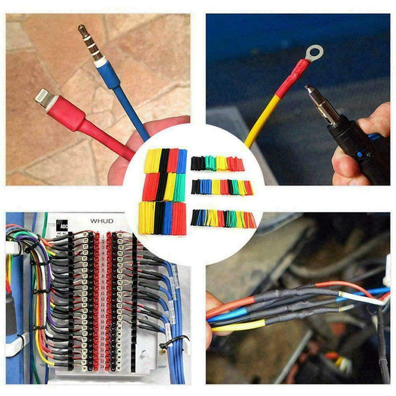 328Pcs Assorted 2:1 Heat Shrink Tubing Tube Cable Sleeving Wrap Wire Kit 8-Size