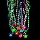 LED Flashing Necklace Cartoon Animals Light Up Pendants Party Heart Flower