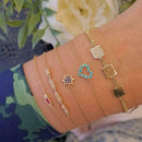 5pcs/set Rhinestone Geometric Hand Chain Women Heart Bracelet Jewelry Gift