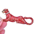Fashion Crystal Red Leopard Brooch Pin Collar Badge Corsage Jewelry FT
