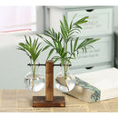 Test Tube Flower Vase Wooden Stand for Hydroponic Plant Stand with 2 Vase Boxes