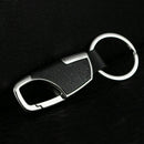 Black Men Creative Metal Leather Key Chain Ring Keyfob Keychain Car Keyring G9E5