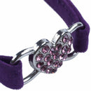 Heart charm and bell cat collar safety elastic adjustable with soft velvet  Q9J4