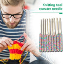 9pcs Aluminum Crochet Set Ceramic Handle Knitting Needles Kit Weaving Tools