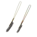 2pcs Plastic Handle Elbow & Straight Head Wire Brush Durable Hand Tools for
