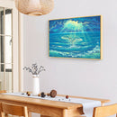 5D Full Round Drill Diamond Painting DIY Swimming Swan Rhinestone Picture