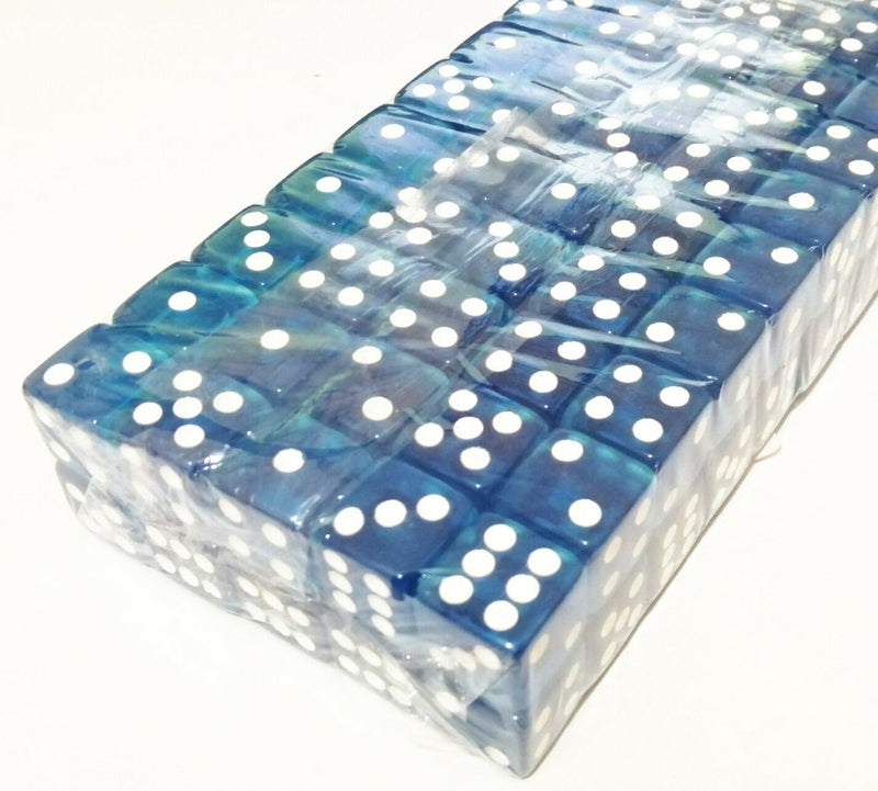 10pcs Six Sided Transparent 16mm Transparent sky blue Square Dice Right angle