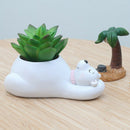 Polar Bear Shape Succulent Plant Pot, Cactus Plant Flower Pot, Perfect for Desk