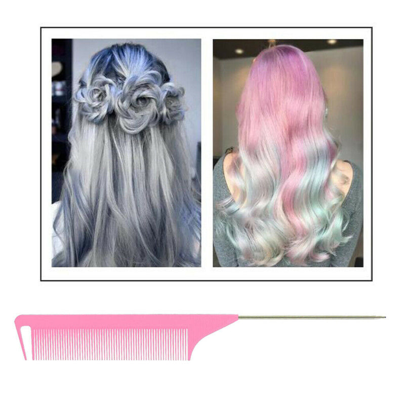 2pcs Fine Tooth Highlighting Foiling Comb Pin Tail Combs Hair Coloring Pink