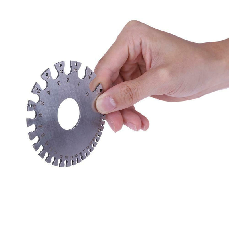 Stainless Steel Round AWG Wire Thickness Ruler Gauge Diameter Measurer Tool