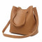 4pcs Set Women Bag Fashion Solid PU Single Shoulder Messenger Bags(Brown)