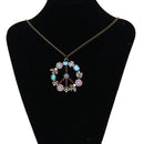 Boho Garden Floral Peace & Love Sign Pendant Long Chain Necklace Jewelry