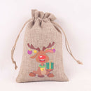 12pcs Linen Christmas Gift Burlap Drawstring Rustic Wrap Sacks Pouch 6x4''