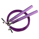 Aluminum Handle Steel Wire Jump Rope Ball Bearing Body Rope Cable (Purple)