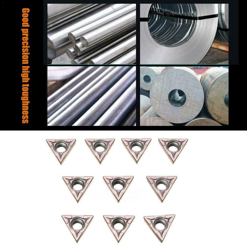10Pcs CNC Carbide Tips Inserts Blade Cutter Lathe Turning Tool TCMT110204 VP15TF