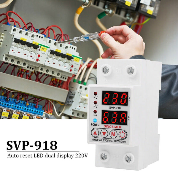SVP-918 Adjustable Self-recovery Over Under Voltage Circuit Protector (63A) A#S