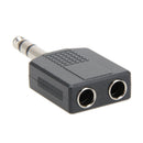 Stereo 6.35mm 1/4" 1 Male Plug to 2Mono Female Jack Audio Splitter Adapter K1B