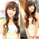 Lady Fashion Long Curly Wavy Women Full Wigs Stylish Light Brown Hair Wig