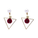 Women's hollow geometric earrings (Red)