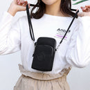 Women Nylon Messenger Bag Arm Pack Sports Small Mobile Phone Pouch (Black)