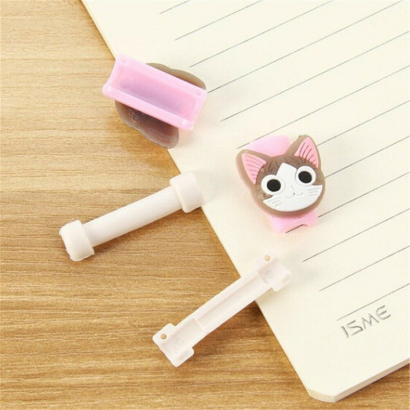 2sets 4pcs Fashion Cartoon Phone USB Data Charging Cable Wrap Cover Protector LJ
