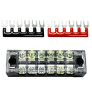 Dual Row 6P Screw Block and Pre Insulated Terminal Barrier Strips Red+Black