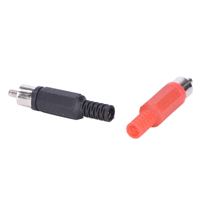 20 Pcs Black & Red Solder RCA Male Plug Audio Video Adapter Connector FE FT